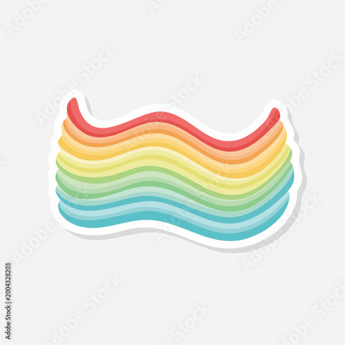 Wavy Rainbow Stripes Sticker