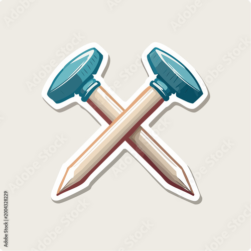 Two crossed nails illustration
