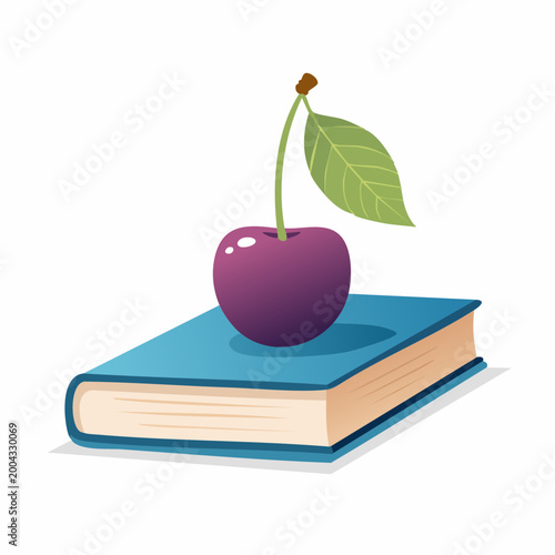 Cherry on top of a book
