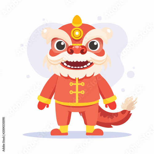 Cartoon Lion Dance Character
