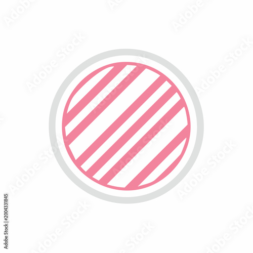 Pink and White Striped Circle Icon