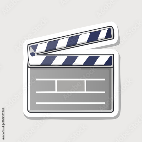 Clapperboard icon for film production and cinema
