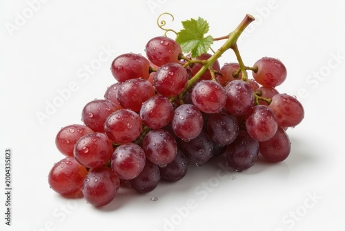 Fresh and Juicy Red Grapes with Water Droplets