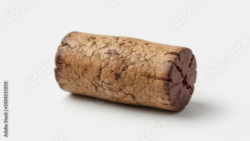 Natural Wine Cork Isolated on White Background