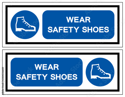 Safety Shoe Symbol Sign,Vector Illustration, Isolated On White Background Label.EPS10