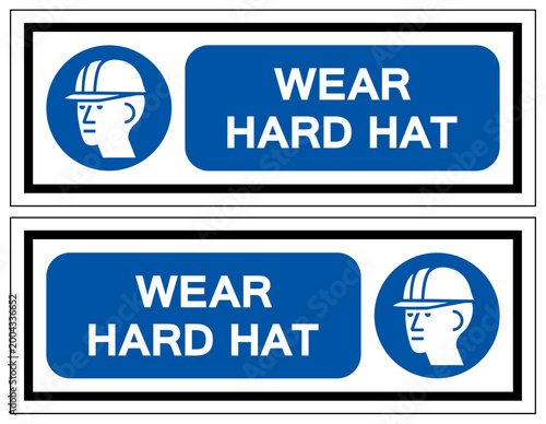 Wear Hard Hat Symbol Sign ,Vector Illustration, Isolate On White Background Label. EPS10