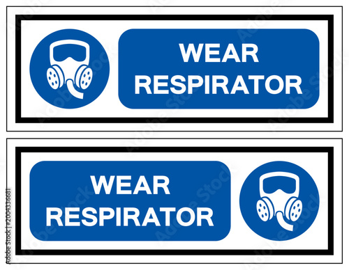 Wear Respiratory Symbol Sign,Vector Illustration, Isolated On White Background Label. EPS10