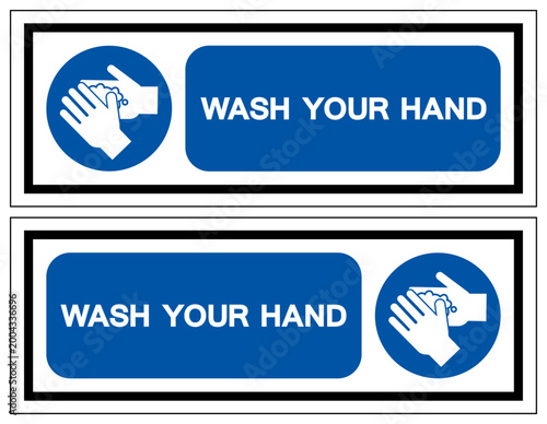 Wash Your Hand Symbol Sign,Vector Illustration, Isolated On White Background Label. EPS10