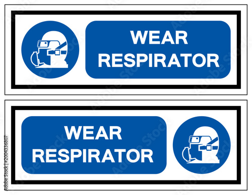 Wear Respirator Symbol Sign, Vector Illustration, Isolate On White Background Label .EPS10