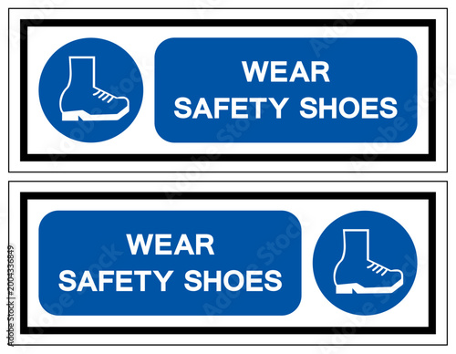 Safety Shoe Symbol Sign,Vector Illustration, Isolated On White Background Label.EPS10