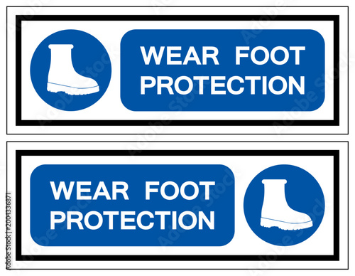 Wear Boot Protection Symbol Sign,Vector Illustration, Isolated On White Background Label. EPS10