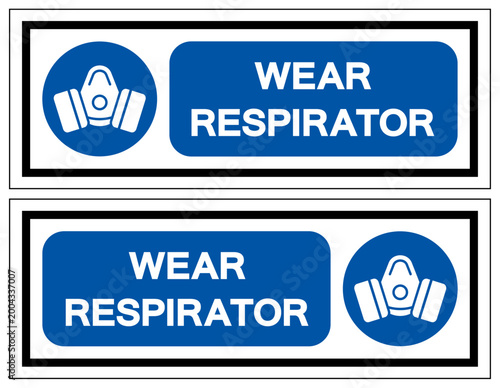 Wear Respirator Symbol Sign,Vector Illustration, Isolated On White Background Label. EPS10