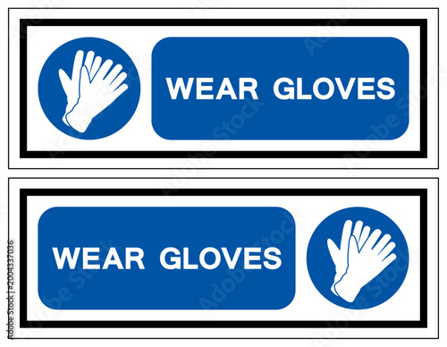 Wear Gloves Protection Symbol Sign ,Vector Illustration, Isolate On White Background Label. EPS10