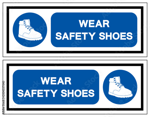 Wear Safety Shoe Symbol Sign ,Vector Illustration, Isolate On White Background Label. EPS10
