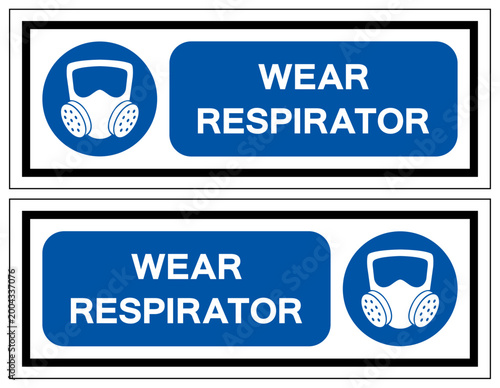 Wear Respiratory Protection Symbol Sign,Vector Illustration, Isolated On White Background Label. EPS10