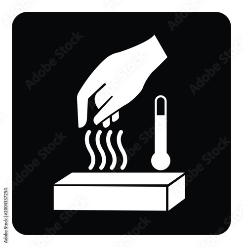 Caution Hot Surface Do Not Touch Symbol Sign,Vector Illustration, Isolated On White Background Label. EPS10