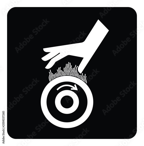 Caution Hot Surface Do Not Touch Symbol Sign,Vector Illustration, Isolated On White Background Label. EPS10