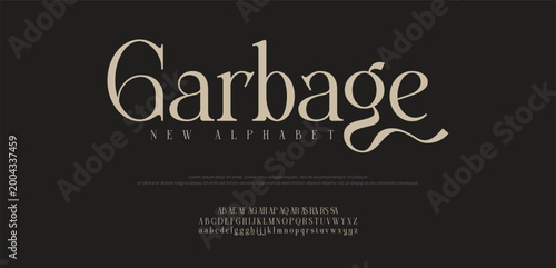 Fotografie Garbage, Elegant minimalist serif italic fonts decorative wedding vintage retro logos