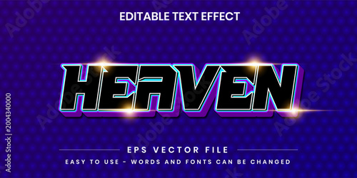 Heaven Purple and Black Luxury 3D Editable Text Effect