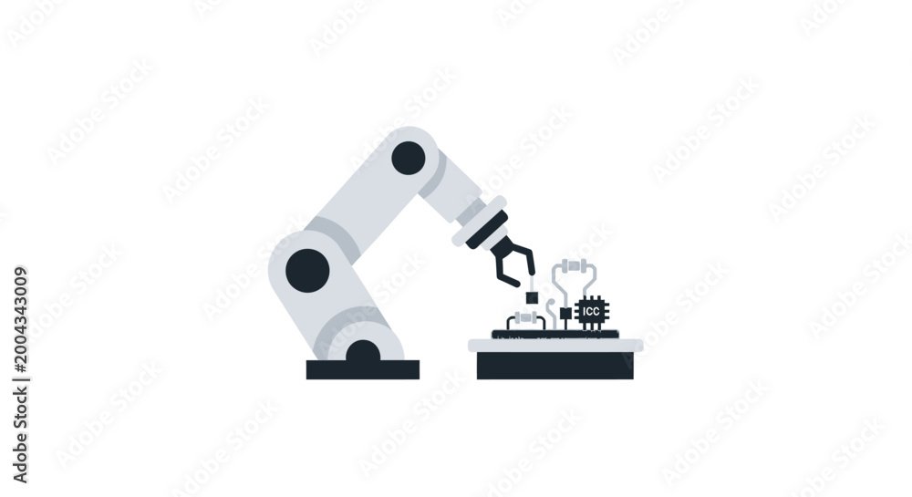 Fototapeta premium Industrial robotic arm in action.