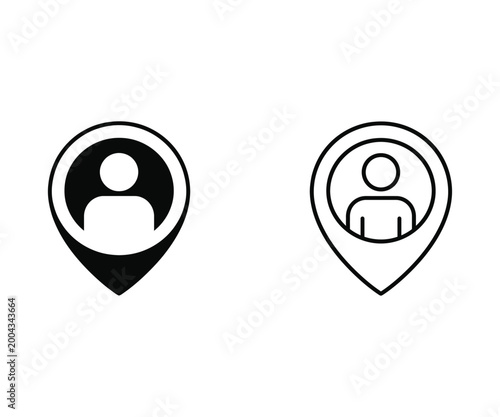 Free Download user profile location icon set black and white - GFXLoad