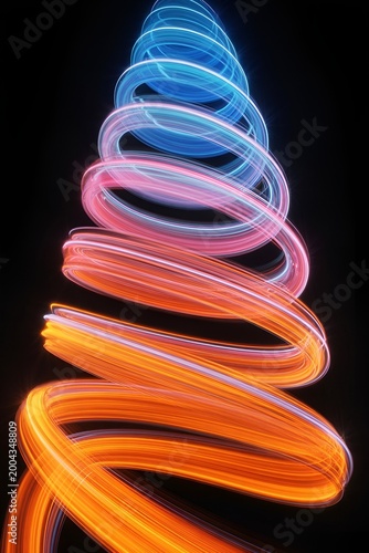 Abstract Glowing Light Spiral Vortex Color Gradient Cinematic Energy Background