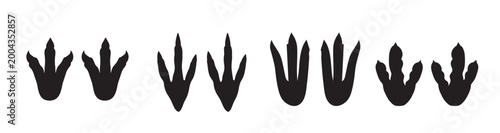 Foto dinosaur footprint silhouette on white background vector illustration