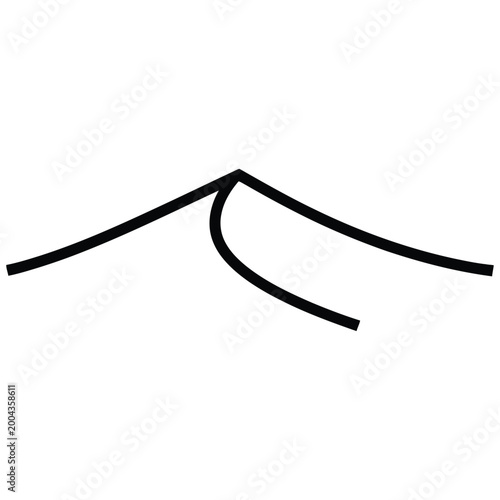 Bild auf Leinwand Simple line art icon of a sand dune or mountain peak with mountain, landscape