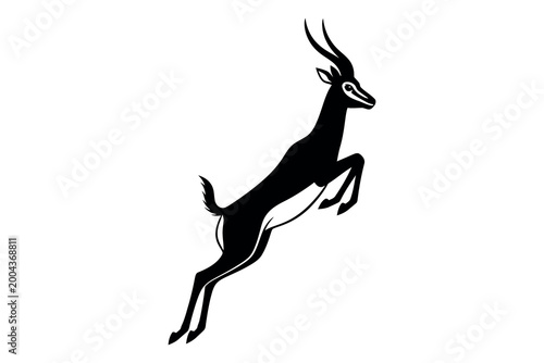 Photos Leaping gazelle silhouette a dynamic illustration of wildlife in mid air gracefu