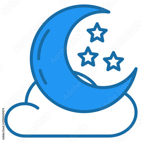 Crescent Night Icon For Design Elements