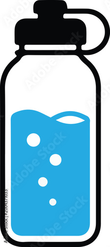 Reusable Sports Water Bottle and Hydration Vector Icon
