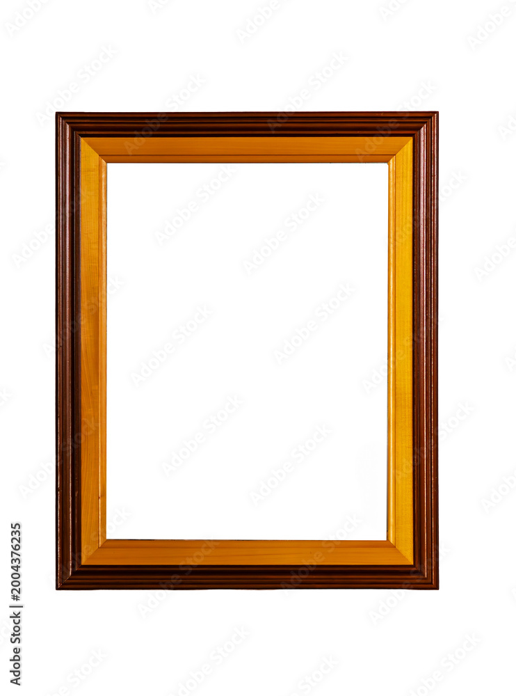 Obraz premium Empty blank retro wooden frame isolated on white