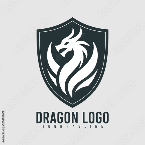 Dragon Shield Logo Emblem — Modern Heraldic Crest for Brand, Gaming, Security and Corporate Identity