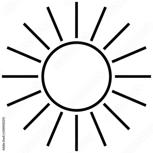 Canvastavla Sun icon with radiating rays astronomy sunlight geometric minimalist