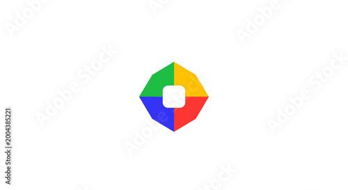 Free Download Geometric multicolor logo design representing innovation and collaboration on white background - GFXLoad