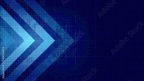 abstract blue arrow background with geometric squares and a technological digital design high quality professional detailed modern elegant