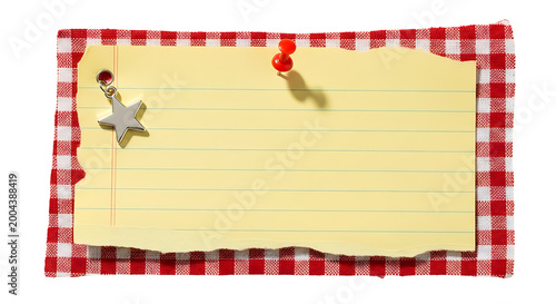 Rustic Recipe Card Background. Country Kitchen Note Paper. Star Charm Memo.