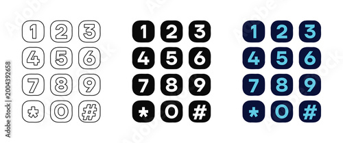 Φωτογραφία Collection of phone keypad buttons in various colors and styles