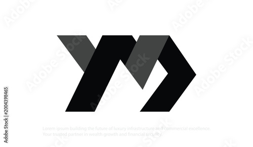 Letter wm or mw vector logo template design