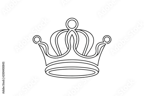 Black and white line of a classic royal crown monarch king queen