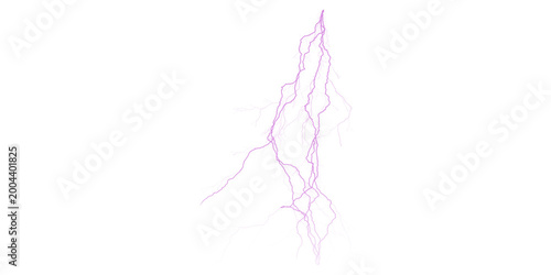 Purple lightning bolt with electric strikes on a solid black background