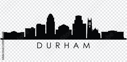 Canvas Print Black silhouette of durham city skyline