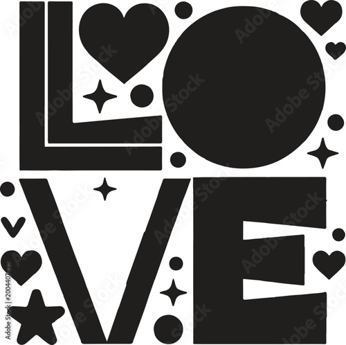 Elegant black and white love vector design with minimal hearts and clean line art style, perfect for modern branding, wedding cards, posters and social media, fully editable scalable artwork