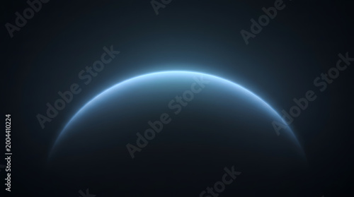 Abstract glowing blue arc against a dark star-filled background outer space deep space digital art science fiction abstract universe ethereal mysterious celestial astronomy dreamlike