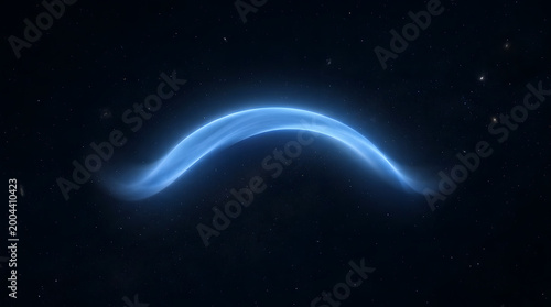 Curved blue light formation in a dark star-speckled environment outer space deep space digital art abstract art science fiction formation abstract universe ethereal mysterious