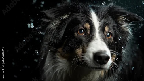 black and white dog