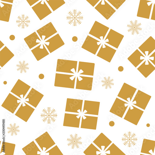 Seamless pattern with holiday boxes. Vector illustration