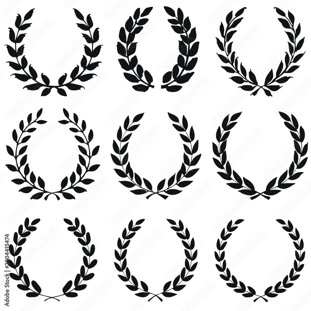 Obraz premium Professional Laurel Wreath Award and Victory Logo Set for Achievement Branding