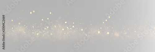 Canvas-taulu Realistic golden sparkling dust set, atmospheric glowing glitter particles and m
