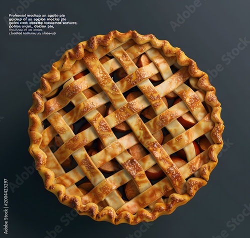 Freshly Baked Homemade Fruit Pie with Golden Lattice Crust